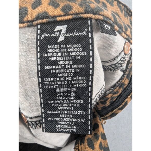 7 For All Mankind Jeans Womens Size 29 Black and Orange Leapard Print Boot Cut - Picture 13 of 15